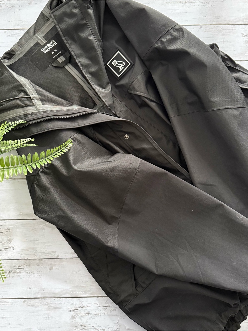 OVO - October’s Very Own Black Nylon Hooded Jacket - Men’s XL